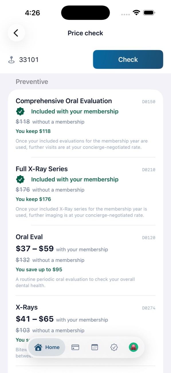 Price check: local prices with and without the membership