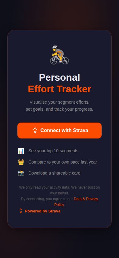 Personal Effort Tracker on a phone