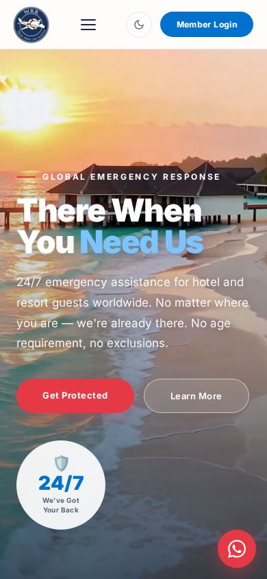 World Resort Rescue — the live site on a phone