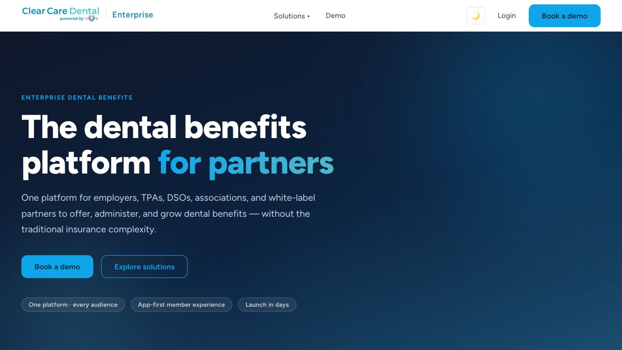 Clear Care Dental's Enterprise Website