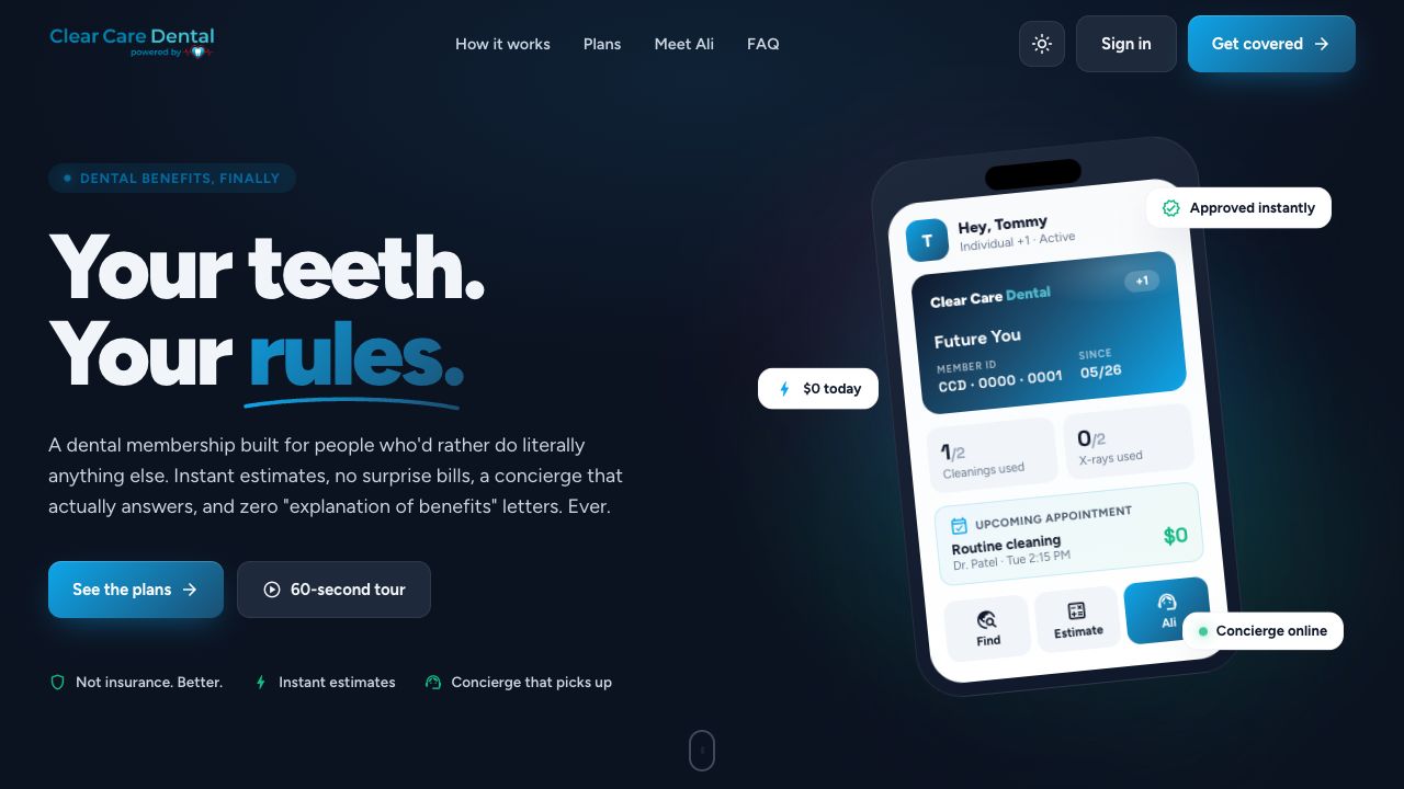 Clear Care Dental Group's Website